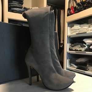 Grey suede Walter Steiger over the knee boots